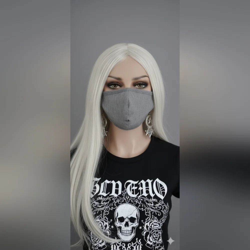 Perry Ellis Gray Grey Unisex Face Mask with Opening